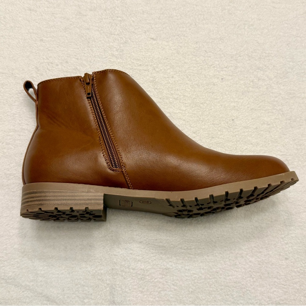 Brown Ankle Boots Side Zip Minimalist Comfort Booties Women’s Size 10 - Picture 5 of 10